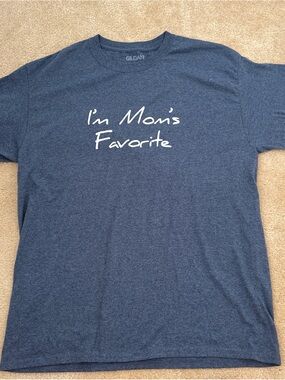 Gildan Navy Heather Graphic Tee with White Script
